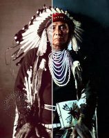 Chief Joseph, Nez Percé chief, in traditional dress