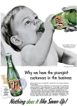 7-Up advertisement with an 11-month-old boy drinking the soda.