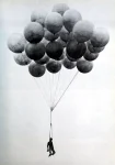 Al Mingalone in 1937 harnessed to the weather balloons.
