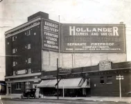 Historic photo of the Hollander Storage building in Chicago.